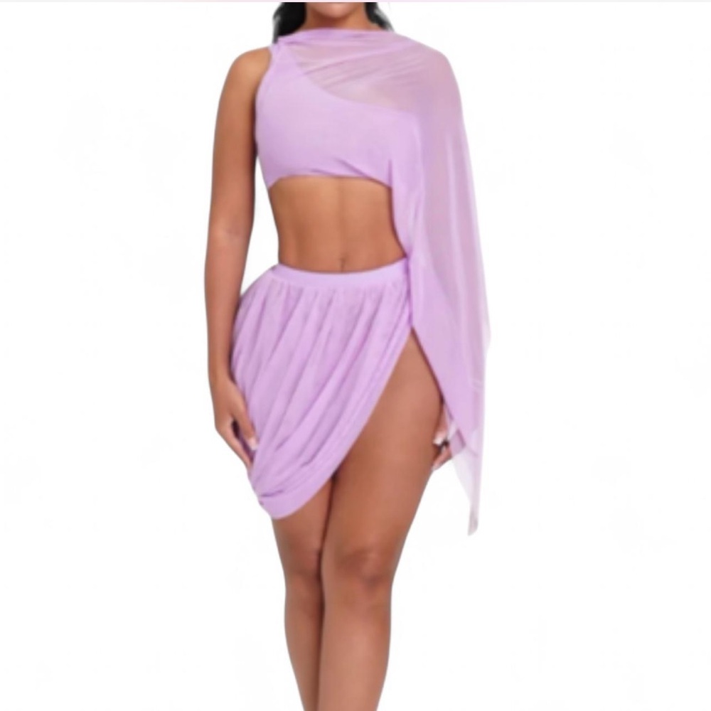 Elegant Lavender Women's Two-Piece Set